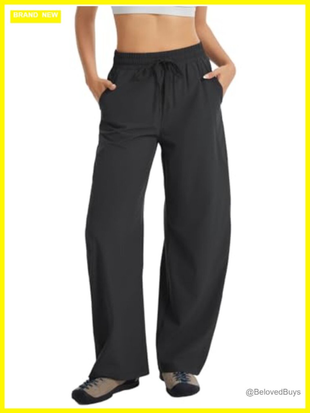 Womens Barrel Pants Wide Leg Hiking Trousers with Pockets